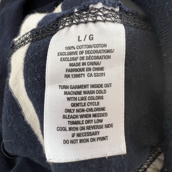 Aeropostale 1987 Navy Striped Zip Hoodie Sweatshirt Size L Athleisure Y2K Comfy - Picture 6 of 6